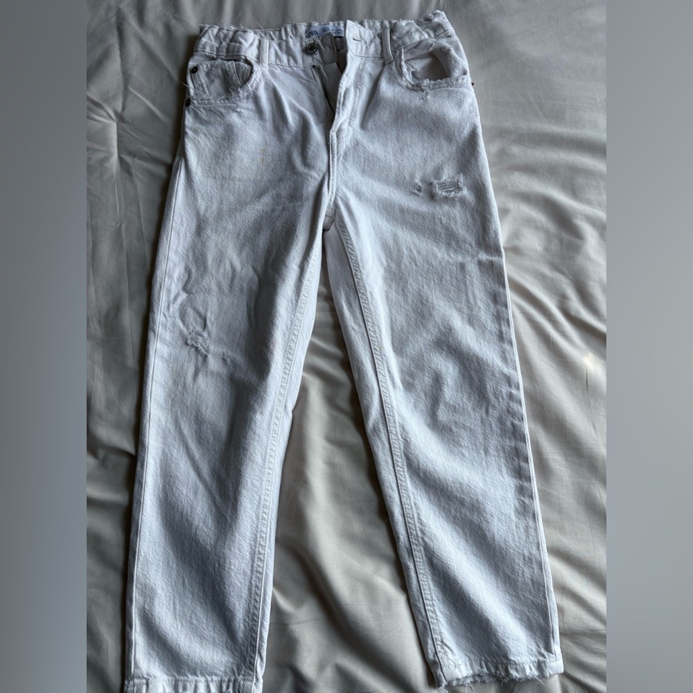 Zara White Straight Leg Jeans